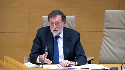 Mariano Rajoy nun momento da súa comparecencia na comisión de investigación da operación Kitchen no Congreso