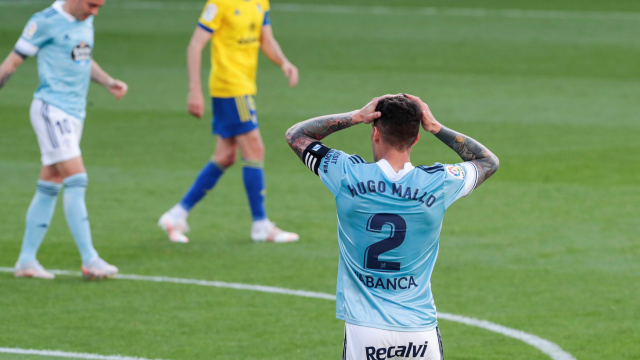 Hugo Mallo quéixase dunha oportunidade perdida polo Celta contra o Cádiz