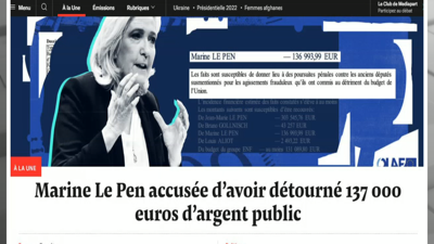 O dixital Mediapart di que Le Pen malversou arredor de 137.000 euros