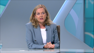 Nadia Calviño foi entrevistada no informativo 'Bos días' da Televisión de Galicia