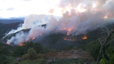 Imaxes do incendio en Ribadavia