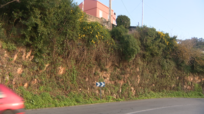 Lugar onde caeu a muller falecida en Caión