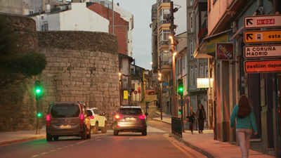 Ronda da Muralla onde se rexistrou a pelexa multitudinaria