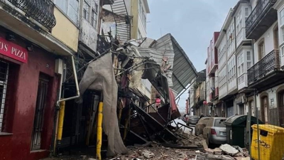 Inmobles derrubados no barrio de Esteiro, en Ferrol