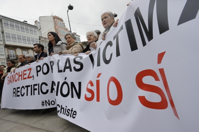 Paula Prado na manifestación deste venres en Ferrol. Foto: EFE/ Kiko Delgado