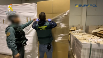 A Garda Civil intervén máis de tre smillóns e medio de paquetes de tabaco de contrabando