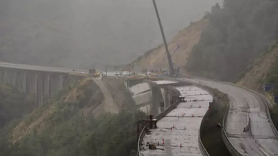 Obras do viaduto da A-6