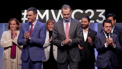 Foto de familia da inaugración do MWC (EFE/ Quique García)