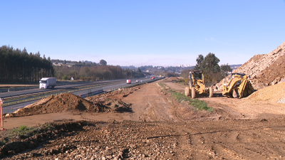 Obras na AP-9 en Santiago no enlace coa Autovía de Lugo