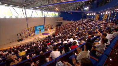 O Auditorio da Cidade da Cultura, ateigado de escolares na gala dos Premios Dígocho Eu