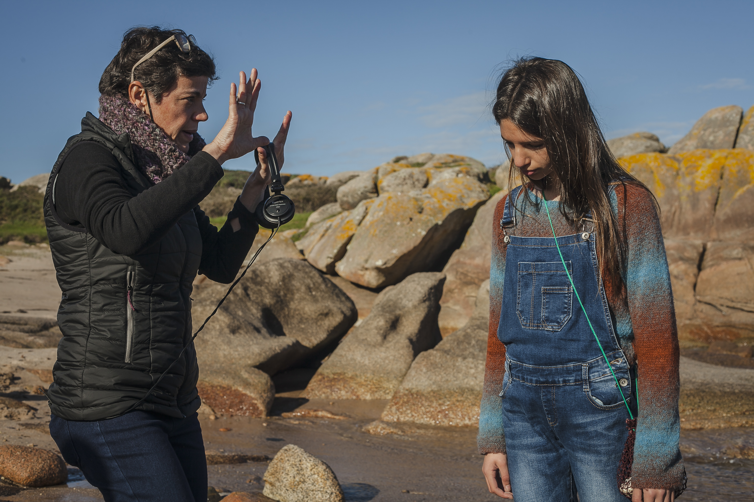 A directora Carla Subirana e Thais García, na rodaxe de Sica