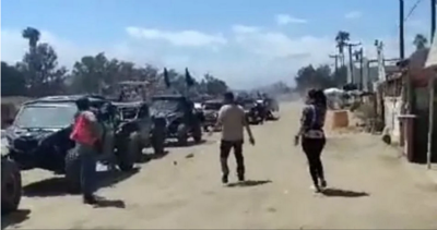 Pilotos e vehículos tiroteados en Baixa California, México