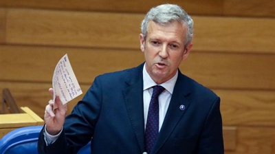 Alfonso Rueda, durante a sesión de control deste mércores (EFE/ Xoán Rey)