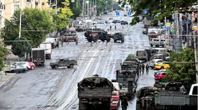 Tanques e mercenarios de Wagner nas rúas de Rostov