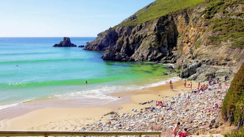 Praia e cantís de Campelo en Meirás, Valdoviño