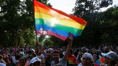 Participantes na marcha do Orgullo en Madrid. EFE/Mariscal