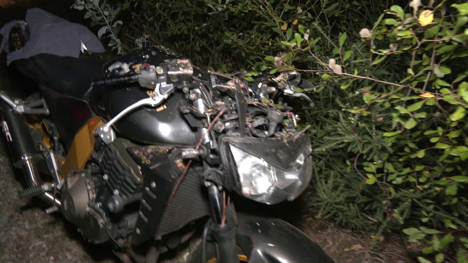 Estado en que quedou a moto accidentada