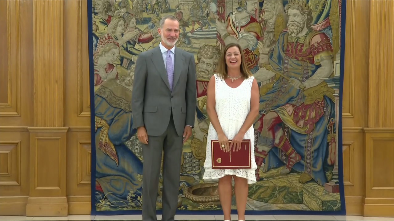 Audiencia do rei con Francina Armengol tras a sesión de constitución do Congreso dos Deputados