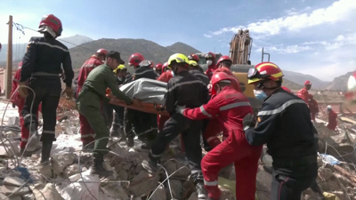 Rescate dun cadáver na localidade marroquí de Talat N' yaaqoub