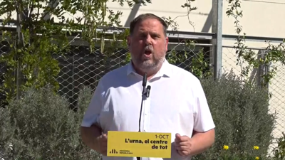 Oriol Junqueras, de ERC, este sábado en Igualada, Barcelona