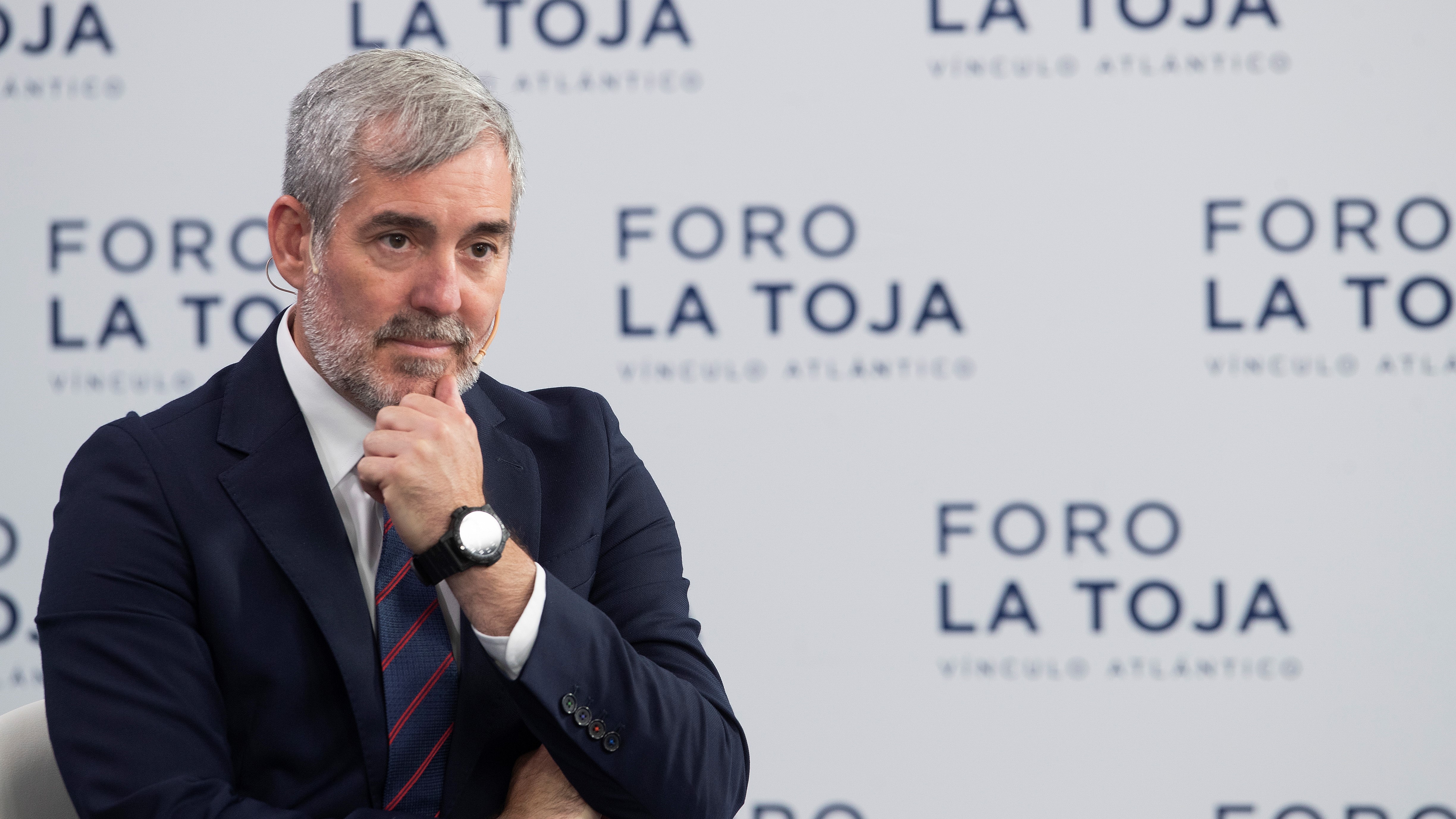 Fernando Clavijo, presidente das Canarias, durante a celebración na Toxa do Foro Vínculo Atlántico (EFE/Salvador Sas)