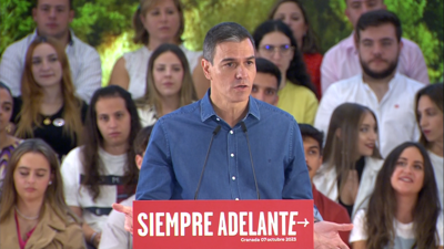 Pedro Sánchez, no mitin do PSOE en Granada