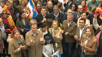 Alfonso Rueda na concentración de Pontevedra