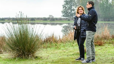 Juanma Moreno e Teresa Ribera na súa visita ao Parque Nacional de Doñana