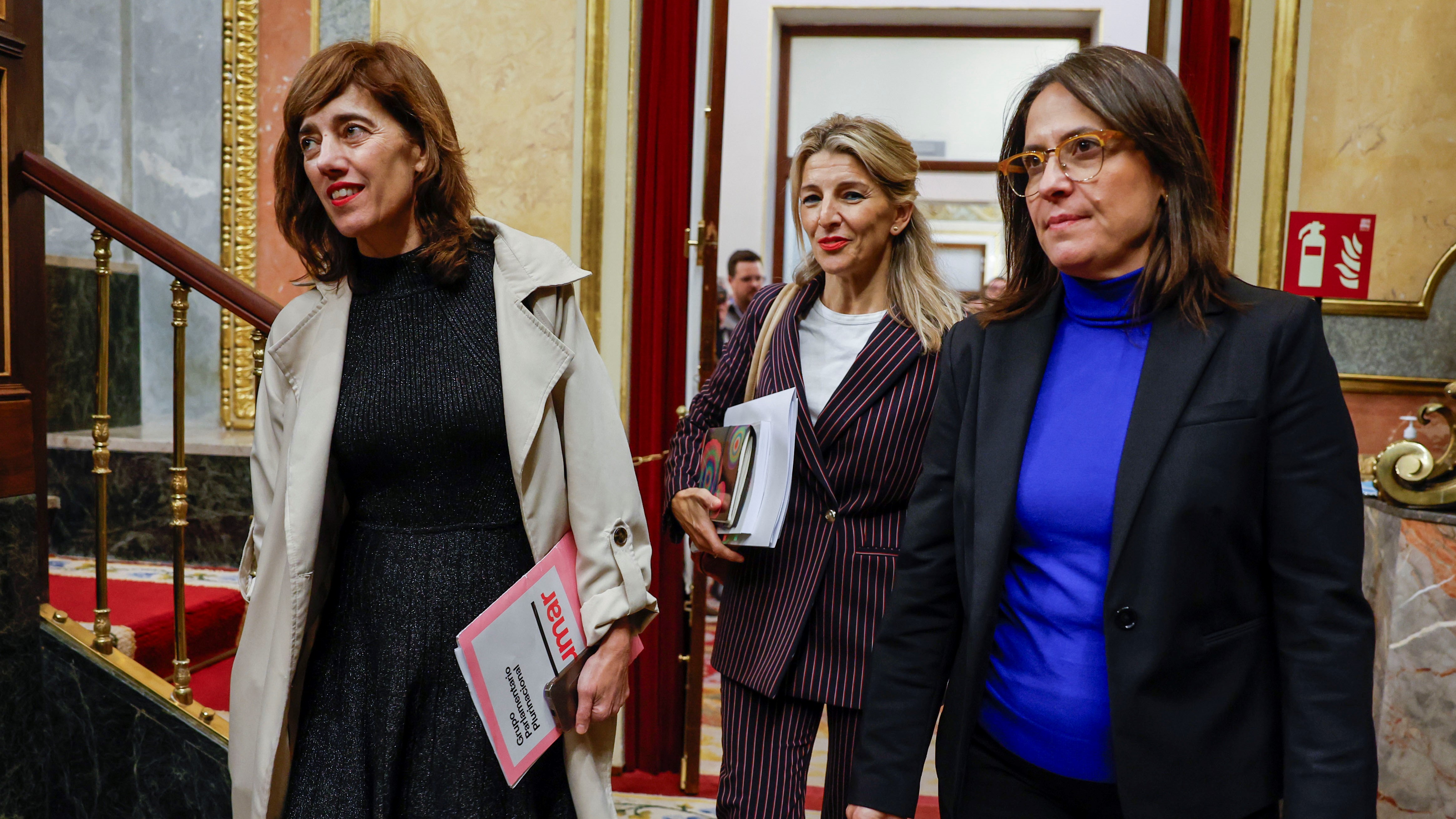 Marta Lois con Yolanda Díaz no Congreso. EFE/Juan Carlos Hidalgo