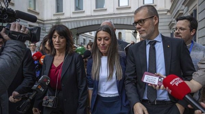 A voceira de Junts, Miriam Nogueras, este martes saíndo do Congreso (EFE/ Daniel González)