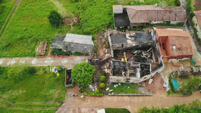 Templo budista de San Amaro tras o incendio