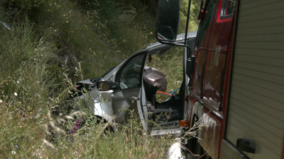 O vehículo en que viaxaba a vítima no lugar do accidente