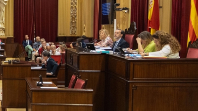 O presidente do Parlament balear, Gabriel Le Senne, durante o pleno celebrado este martes (EFE/Cati Caldera)