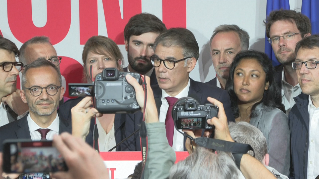 Olivier Faure na noite electoral.