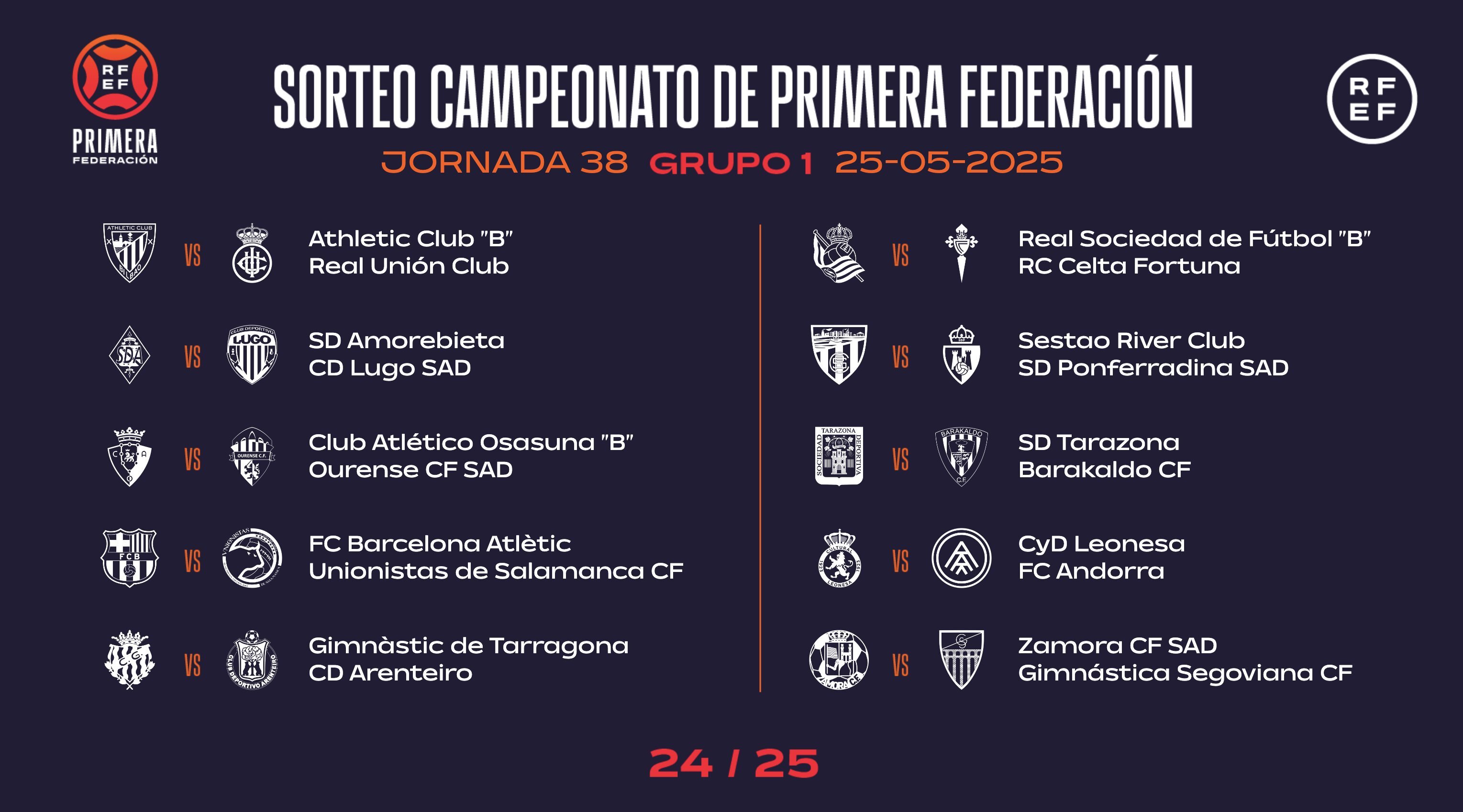 Xornada un de Segunda RFEF.