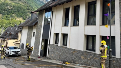 Exterior da vivenda en que se produciu o incendio (Conselh Generau d'Aran)