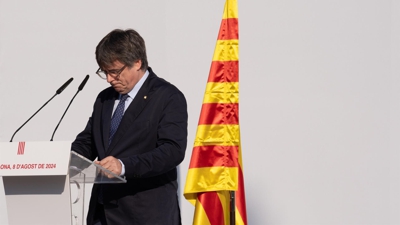 Carles Puigdemont, na súa última aparición en Barcelona  (David Zorrakino - Europa Press)