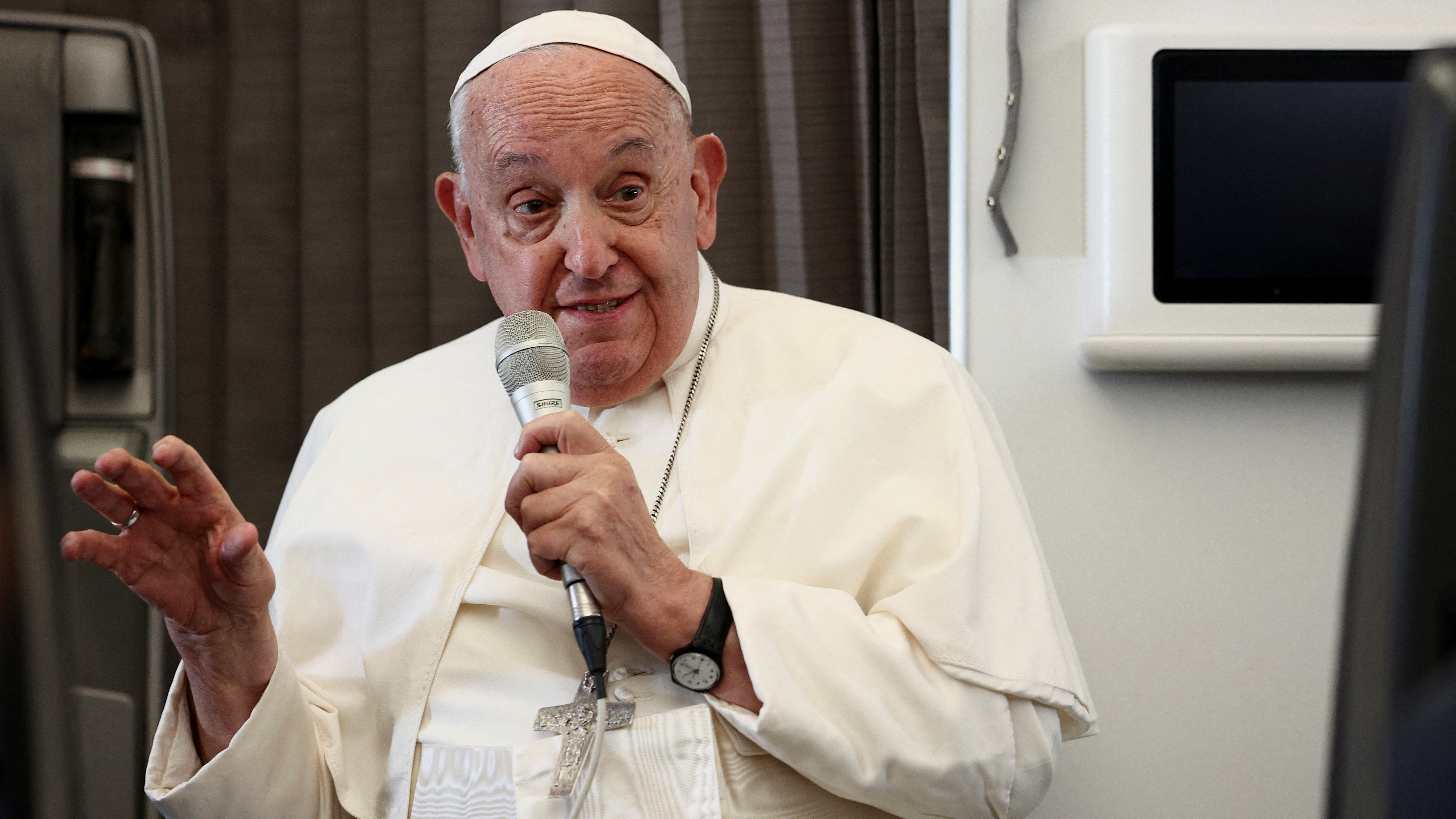 O papa Francisco nunha conferencia de prensa antes de volver de Asia (Reuters)