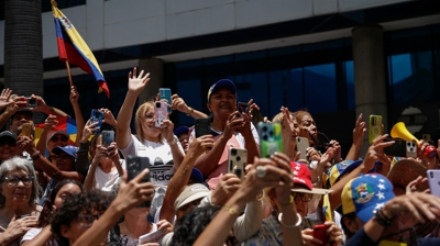 Participantes na protesta do 28 de agosto en Caracas. REUTERS/Leonardo Fernández Viloria