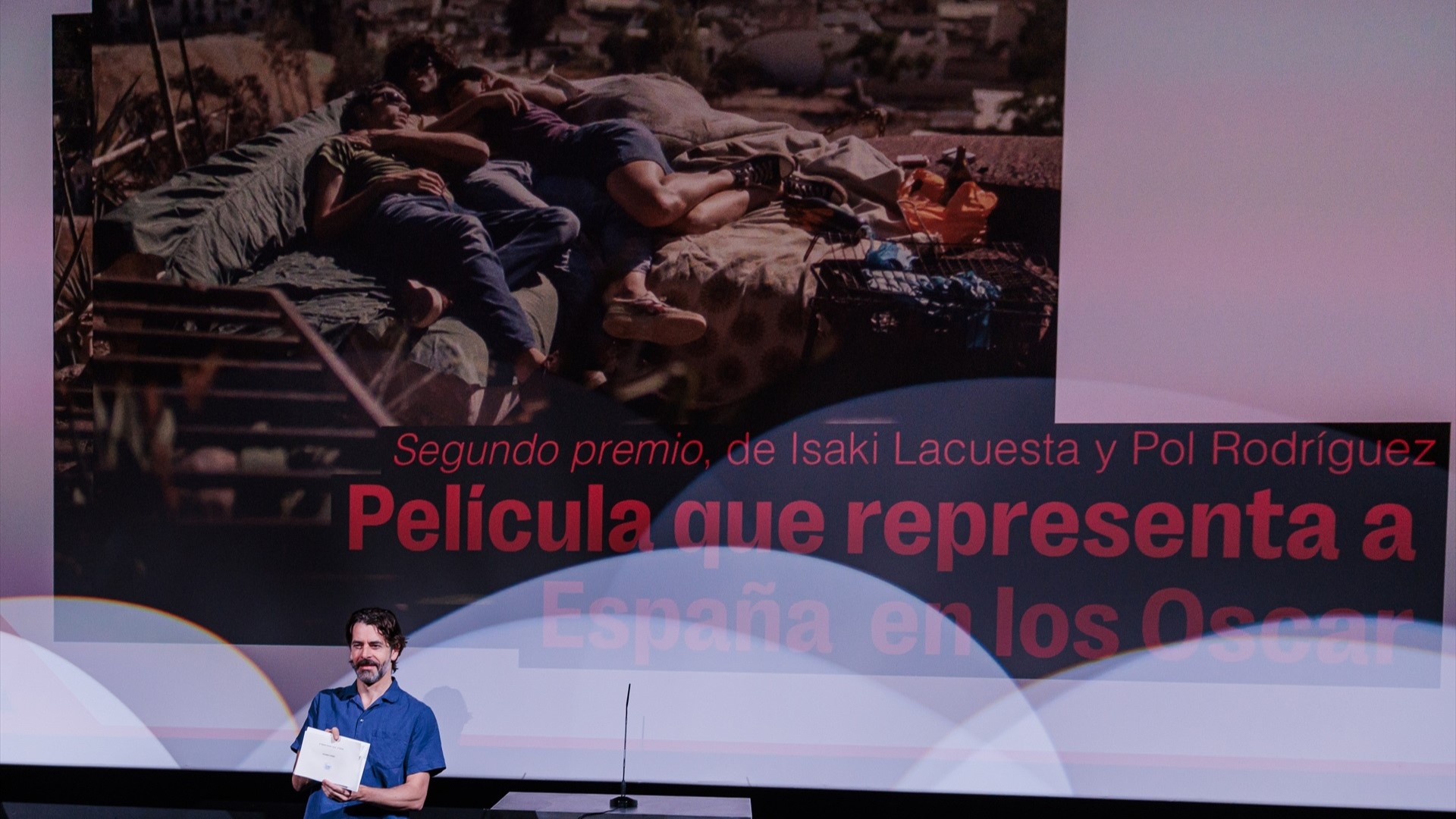 O actor Eduardo Noriega durante o anuncio da película seleccionada para representar España nos Óscar, na Academia de Cine, en Madrid (Carlos Luján / Europa Press).