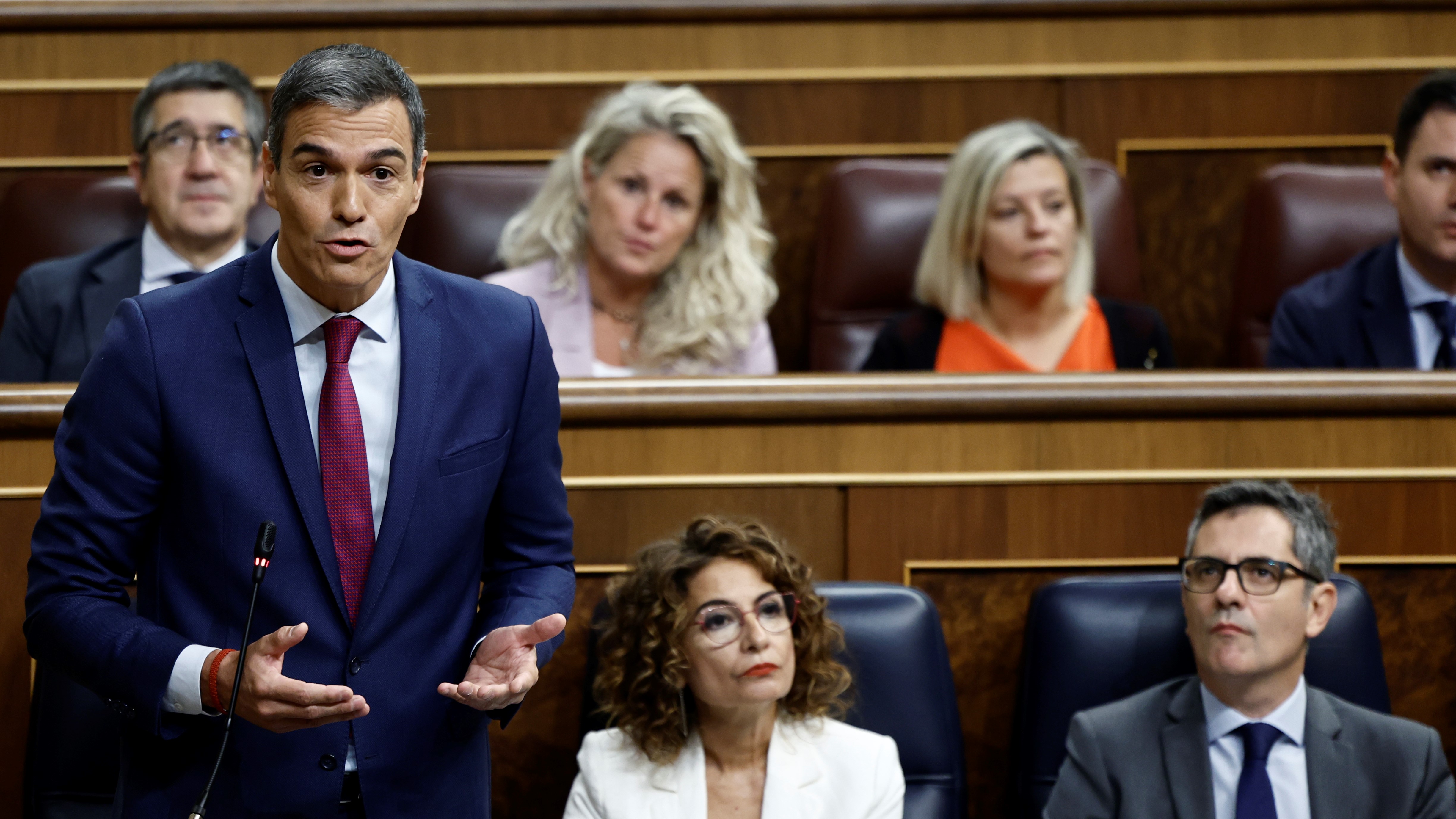 Pedro Sánchez este mércores no Congreso (EFE/Sergio Pérez)