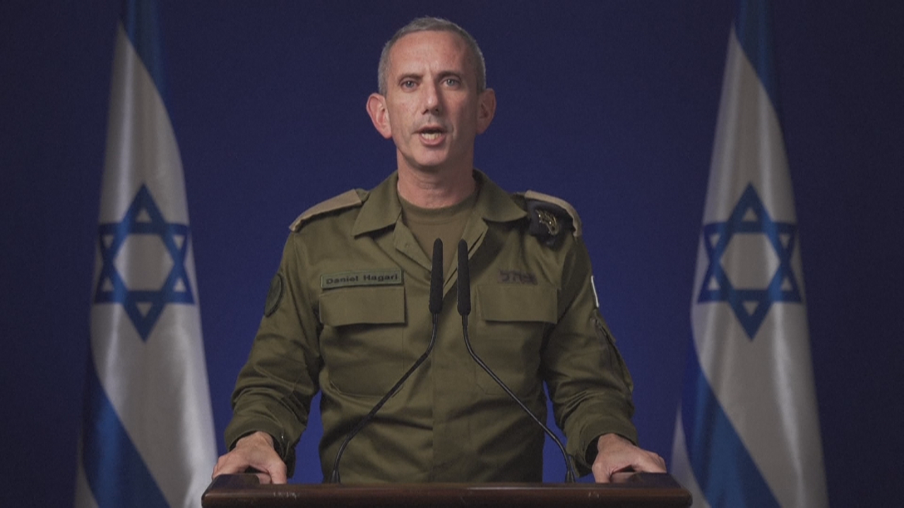 O portavoz do exército de Israel, o contraalmirante Daniel Hagari (AFP).