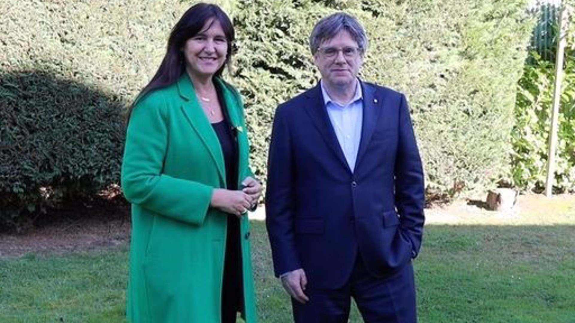 Carles Puigdemont con Laura Borràs (Junts)