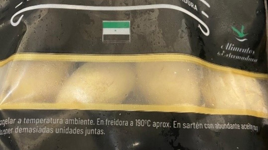 Unha bolsa das croquetas afectadas. Imaxe da Axencia Española de Seguridade Alimentaria e Nutrición (AESAN)