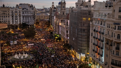 Imaxe da manifestación. EFE/Biel Aliño