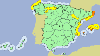 Mapa de avisos de AEMET