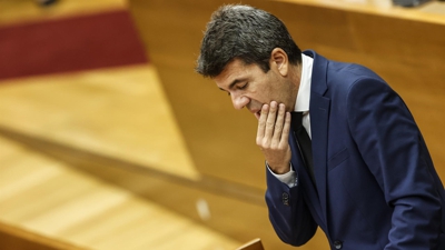 Carlos Mazón, durante a súa comparecencia (Rober Solsona - Europa Press)