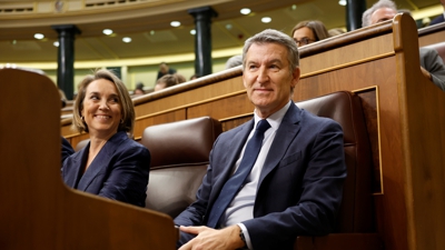 Alberto Núñez Feijóo no seu escano do Congreso (EFE/Mariscal)