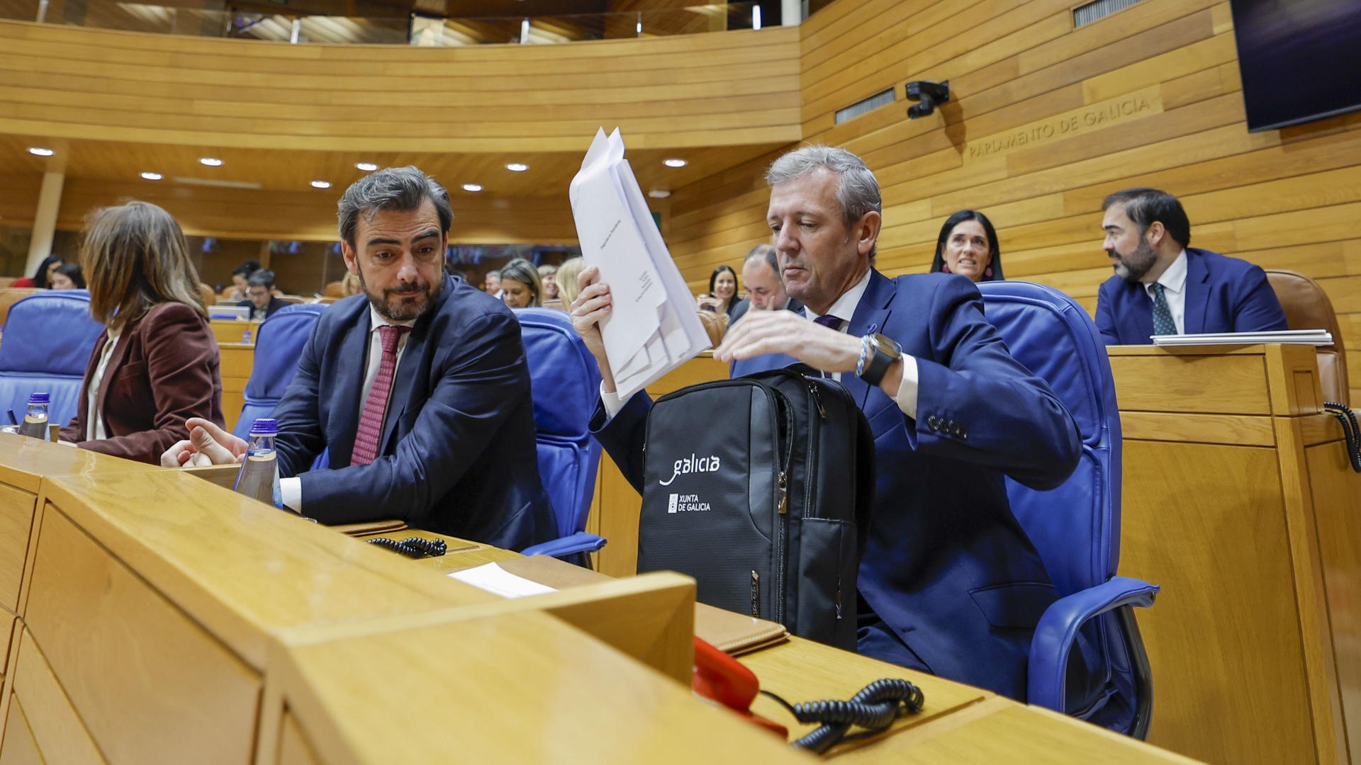 O presidente da Xunta, este mércores no Parlamento de Galicia (EFE/Lavandeira jr)