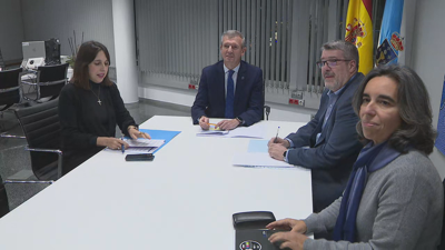 O presidente da Xunta, Alfonso Rueda, na reunión con Stellantis